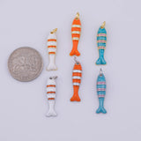 Enamel Fish Charm 18K Gold PVD charms - Tarnish Resistant LLL