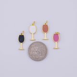 Wine glasses Charm 18K Gold PVD charms - Tarnish Resistant LLL