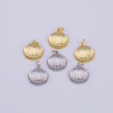 Clam shell sea shell Charm 18K Gold pvd charms - Tarnish Resistant LLL