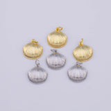 Clam shell sea shell Charm 18K Gold PVD charms - Tarnish Resistant LLL