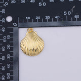 Clam shell sea shell Charm 18K Gold PVD charms - Tarnish Resistant LLL