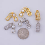 Peanut Peanuts Charm 18K Gold PVD charms - Tarnish Resistant LLL