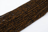 Natural Tiger eye Faceted Roundel Beads Size 4mm 15" Strand
