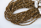 Golden Brown Mother of Pearl 3-4mm Heishi Beads 15.5" Strand Shell Beads