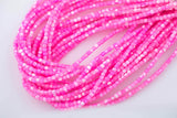 Fusia Pink Mother of Pearl 3-4mm Heishi Beads 15.5" Strand Shell Beads