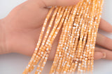 Light Orange Mother of Pearl 3-4mm Heishi Beads 15.5" Strand Shell Beads