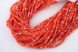 Orange Mother of Pearl 3-4mm Heishi Beads 15.5" Strand Shell Beads