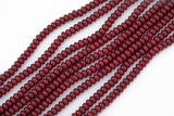 5x8mm Crystal Smooth Roundel 1 or 2 or 5 or 10 STRANDS- 16 Inch Strand- Maroon Red