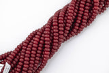 5x8mm Crystal Smooth Roundel 1 or 2 or 5 or 10 STRANDS- 16 Inch Strand- Maroon Red