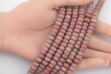 Rhodonite- High Quality in Roundel, 6mm, 8mm- Full 15.5 Inch Strand-15.5 inch Strand Smooth Gemstone Beads