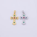 Multicolored Cross 20X30MM Charm 18K Gold PVD charms - Tarnish Resistant LLL