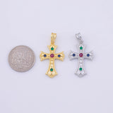 Multicolored Cross 20X30MM Charm 18K Gold PVD charms - Tarnish Resistant LLL