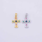 Multicolored Cross Charm 18K Gold PVD charms - Tarnish Resistant LLL