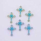 Turquoise cross Charm 18K Gold pvd charms - Tarnish Resistant LLL
