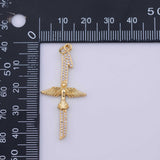 Angel cross Charm 18K Gold PVD charms - Tarnish Resistant LLL