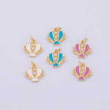 Sea shell Enamel Charm 18K Gold pvd charms - Tarnish Resistant LLL