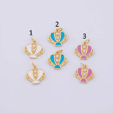 Sea shell Enamel Charm 18K Gold PVD charms - Tarnish Resistant LLL