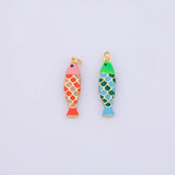 Fish Enamel Charm 18K Gold PVD charms - Tarnish Resistant LLL