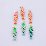 Fish Enamel Charm 18K Gold PVD charms - Tarnish Resistant LLL