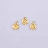 Ship's Helm flower Charm 18K Gold PVD charms - Tarnish Resistant LLL