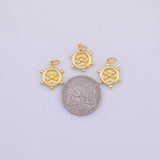 Ship's Helm flower Charm 18K Gold PVD charms - Tarnish Resistant LLL