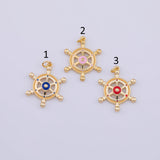Ship's Helm Charm 18K Gold PVD charms - Tarnish Resistant LLL