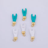 Hamsa Hands Enamel Charm 18K Gold PVD charms - Tarnish Resistant LLL