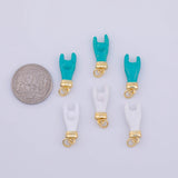 Hamsa Hands Enamel Charm 18K Gold PVD charms - Tarnish Resistant LLL