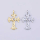 Cross 41x25mm Charm 18K Gold PVD charms - Tarnish Resistant LLL