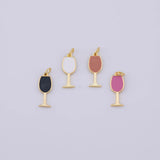 Wine glasses Charm 18K Gold PVD charms - Tarnish Resistant LLL
