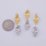 Sea shell snail Charm 18K Gold PVD charms - Tarnish Resistant LLL