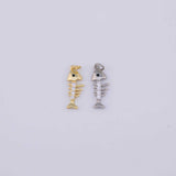 Fish skeleton Charm 18K Gold PVD charms - Tarnish Resistant LLL