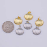 Clam shell sea shell Charm 18K Gold PVD charms - Tarnish Resistant LLL