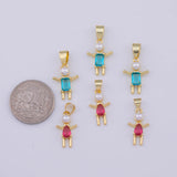 Boy Girl Charm 18K Gold PVD charms - Tarnish Resistant LLL