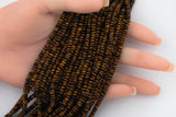 Natural Tiger eye Faceted Roundel Beads Size 4mm 15" Strand