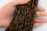 Natural Tiger Eye Heart Top Drilled Beads 6mm 15.5" Strand