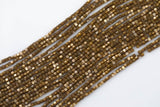 Golden Brown Mother of Pearl 3-4mm Heishi Beads 15.5" Strand Shell Beads