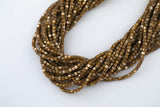 Golden Brown Mother of Pearl 3-4mm Heishi Beads 15.5" Strand Shell Beads