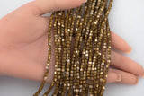Golden Brown Mother of Pearl 3-4mm Heishi Beads 15.5" Strand Shell Beads