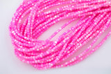 Fusia Pink Mother of Pearl 3-4mm Heishi Beads 15.5" Strand Shell Beads