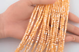 Light Orange Mother of Pearl 3-4mm Heishi Beads 15.5" Strand Shell Beads