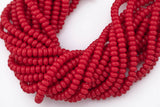 5x8mm Crystal Smooth Roundel 1 or 2 or 5 or 10 STRANDS- 16 Inch Strand- Medium Maroon Red