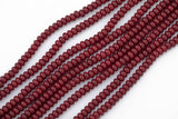 5x8mm Crystal Smooth Roundel 1 or 2 or 5 or 10 STRANDS- 16 Inch Strand- Maroon Red