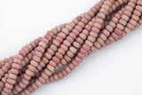 Rhodonite- High Quality in Roundel, 6mm, 8mm- Full 15.5 Inch Strand-15.5 inch Strand Smooth Gemstone Beads
