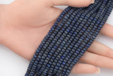 Natural LAPIS, High Quality in Roundel, 5-6mm- Full Strand 15.5 inch Strand Gemstone Beads