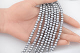 Silver Wood-- Round--6mm 8mm 10mm Full Strand. Gemstone Beads