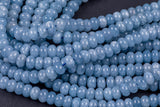 Pale Blue Jade - High Quality in Roundel, 8mm- Full 15.5 Inch Strand-Full Strand 15.5 inch Strand Smooth Gemstone Beads