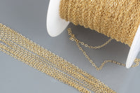 1.3mm -1.5mm Gold-filled Chain by the foot or 10 feet-- Flat Chain