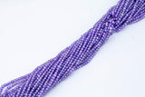 Amethyst Cubic Zirconia Zircon - Beads Full Strands-15.5 inches- 3mm- Nice Size Hole- Diamond Cutting-Nice and Sparkly-Faceted Cube