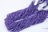Amethyst Cubic Zirconia Zircon - Beads Full Strands-15.5 inches- 3mm- Nice Size Hole- Diamond Cutting-Nice and Sparkly-Faceted Cube